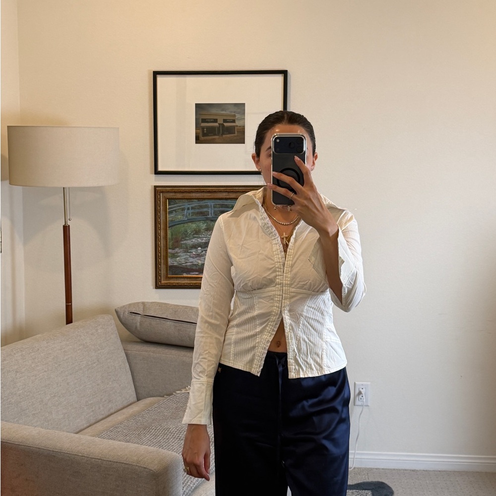 Vintage 90’s White Button-Up Shirt